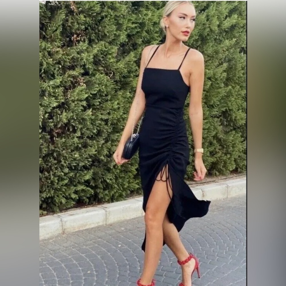 Zara draped dress Black Size S 7736/878